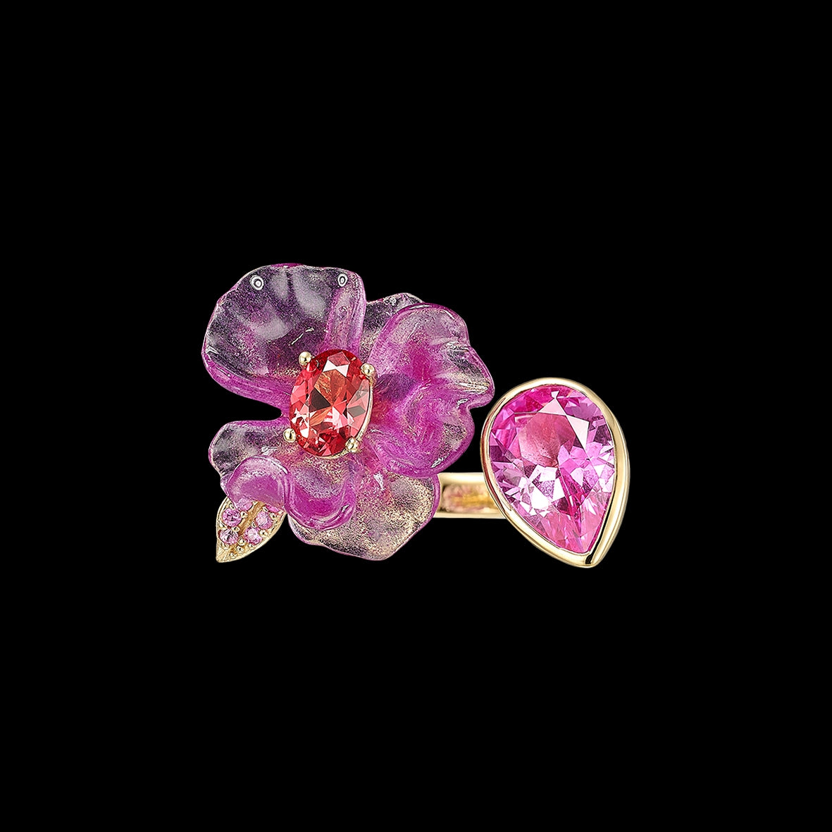 Sapphire Potato Petunia Ring